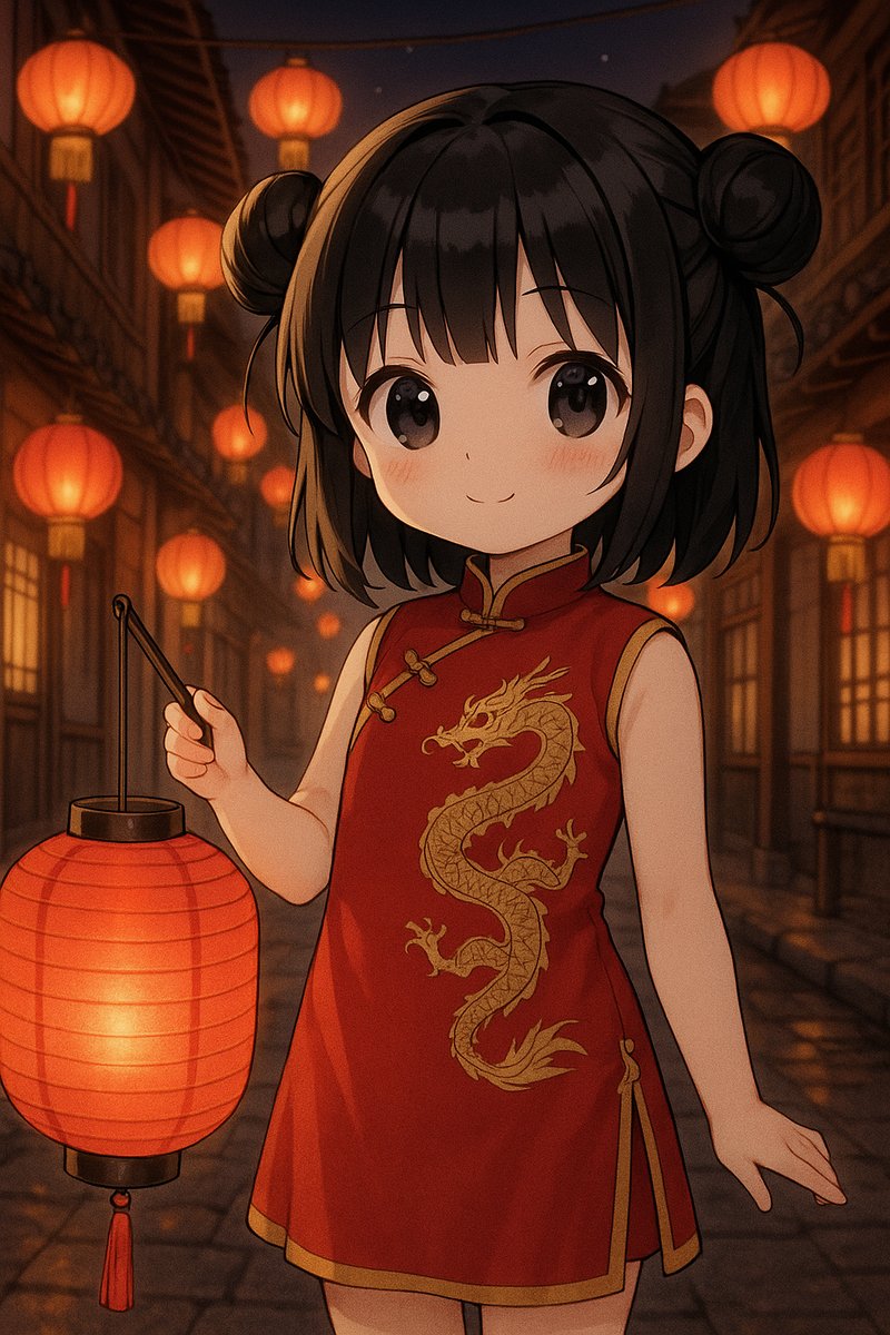 小小绘动漫-灯笼少女